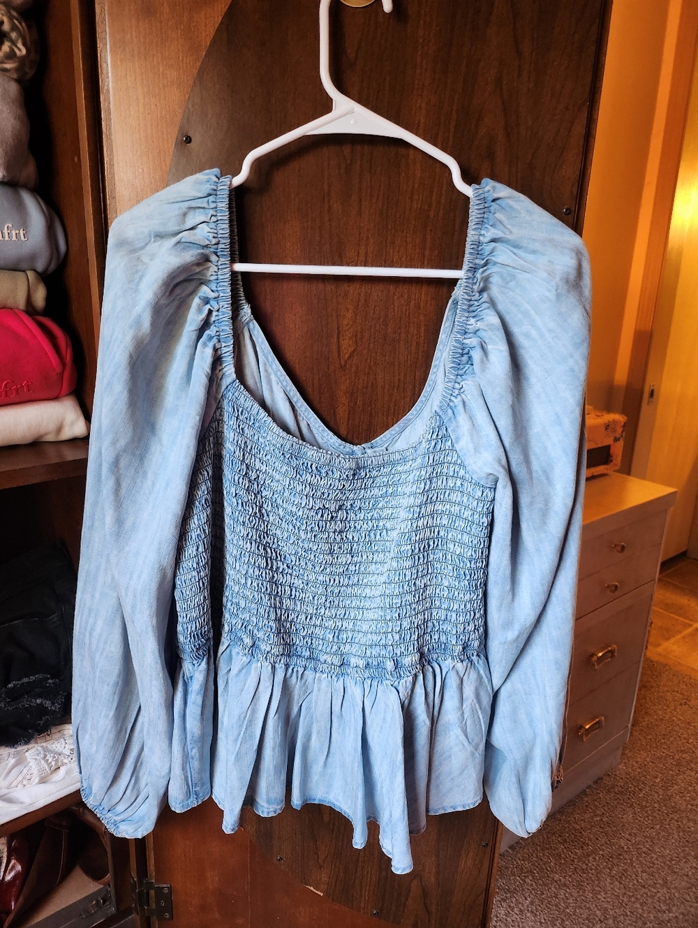 Aerie Long Sleeve Peplum Top - Picture 4 of 8